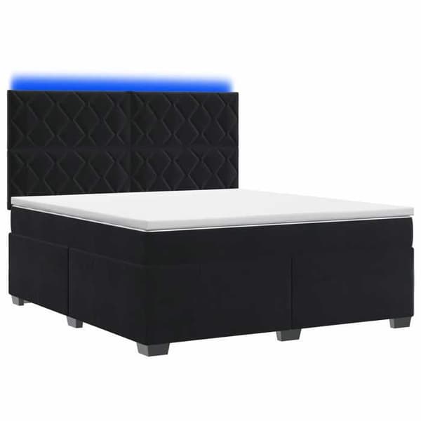 Maison Exclusive - Boxspring-sänky mustalla patjalla 140 x 200 cm sametti Svart