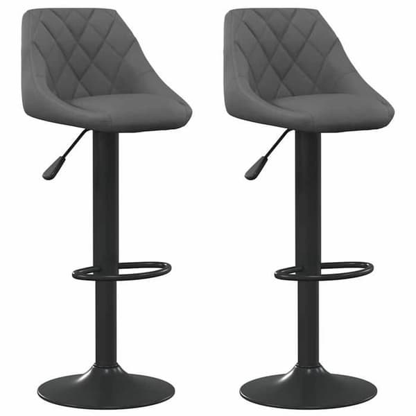 Maison Exclusive - Barstolar set om 2 mörkgrå sammet