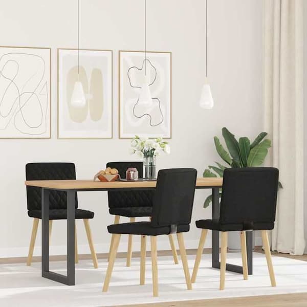 Maison Exclusive - Spisestole sæt af 4 sort stof Svart