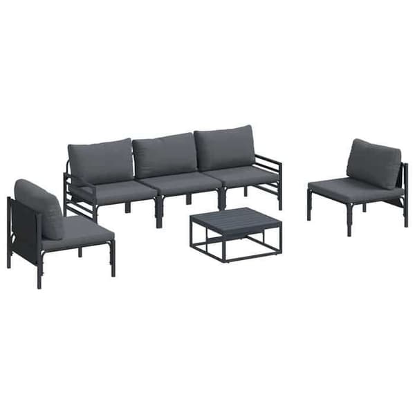 Maison Exclusive - Sæt af 6 pc have-sofa i sort stål Svart