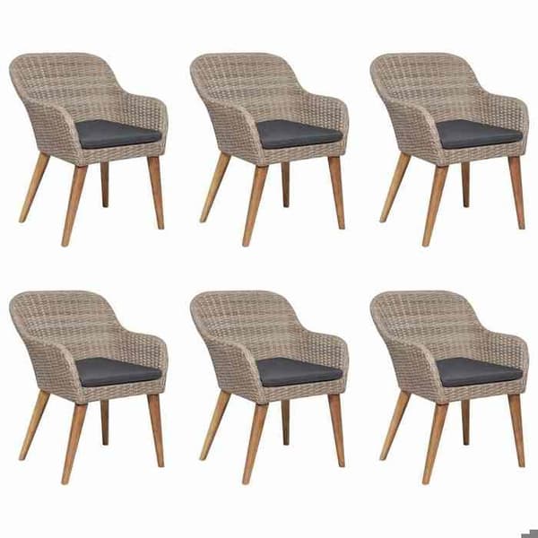 Maison Exclusive - 7 osan puutarhapöytäryhmä ruskea brun