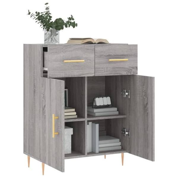 Maison Exclusive - Buffé Sonoma Grå 69,5x34x90 cm Ingenjörsträ sonoma grå