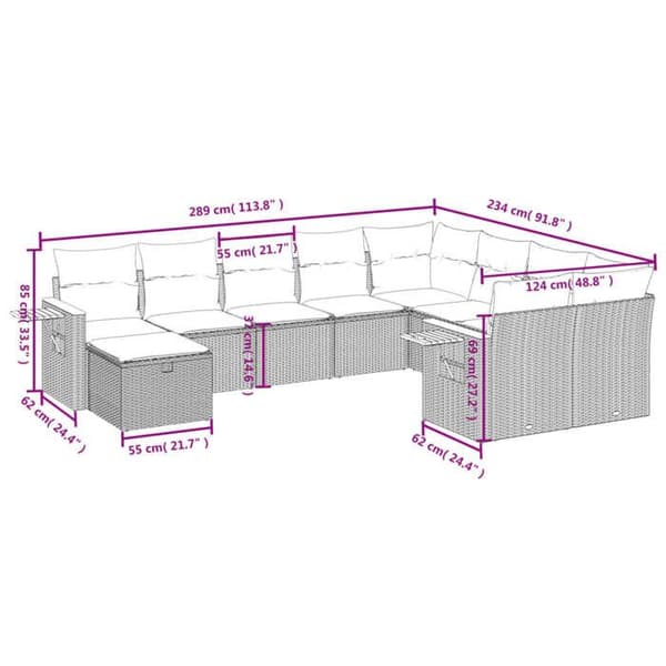 Maison Exclusive - Patio-sohvasetti 7 paikkaa Harmaa Grå