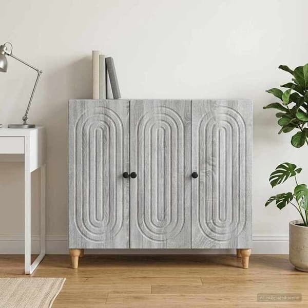 Maison Exclusive - Buffé Sonoma grå 89 x 34,5 x 80 cm Ingenjörsträ