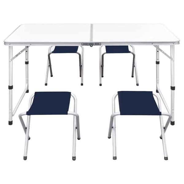 Maison Exclusive - Fällbart campingbordset med 4 pallar 120x60 cm