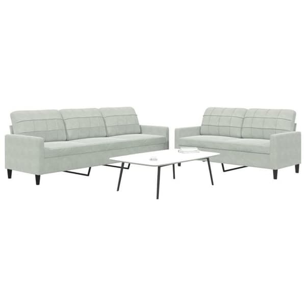 Maison Exclusive - Sæt af 2 sofaer med puder Lys grå Velour
