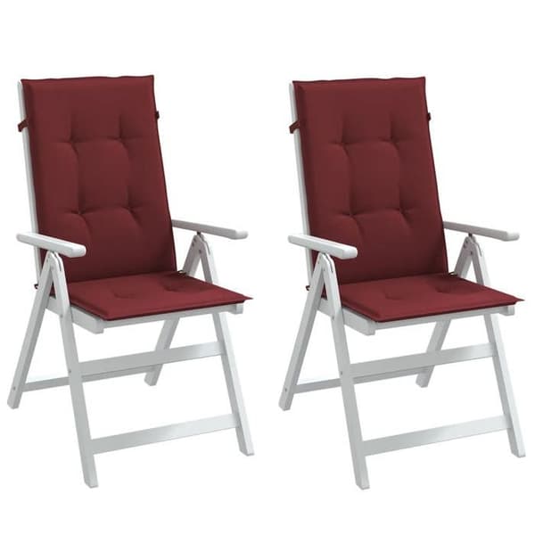 Maison Exclusive - Kuddar för stolar med hög rygg, 2-pack, blandad bordeauxröd