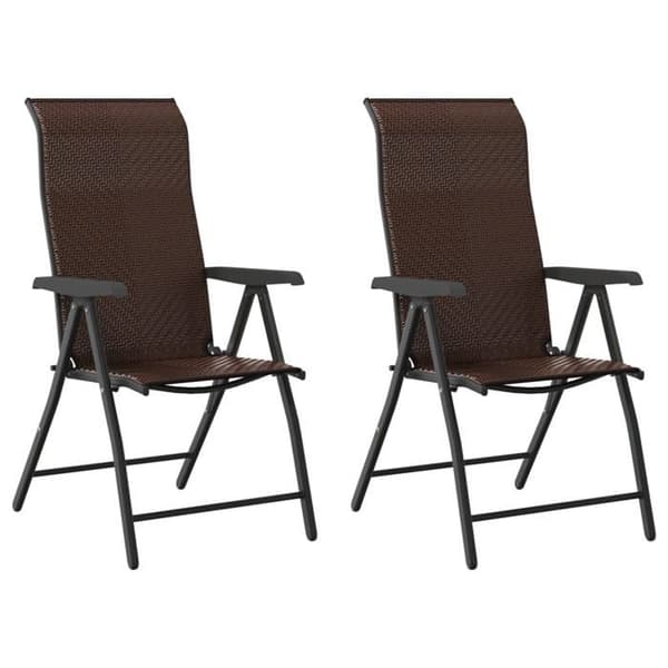 Maison Exclusive - 2 delar hopfällbara stolar i polyrotin brun