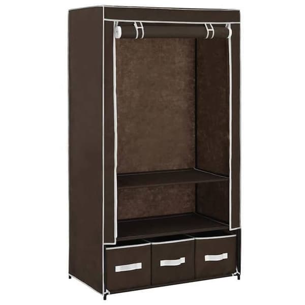 Maison Exclusive - Ruskea vaatekaappi 87x49x159 cm kangas brun