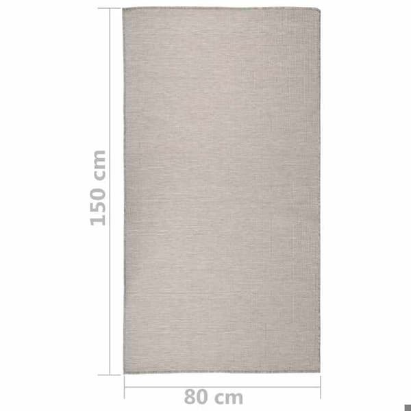 Maison Exclusive - Ulkokäyttöön tarkoitettu matto, litteä kudos, 80x150 cm, vaaleanharmaa