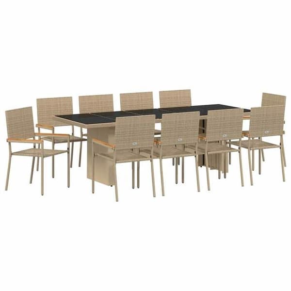 Maison Exclusive - 11 pc spisestue sæt til haven Beige polyrotin beige