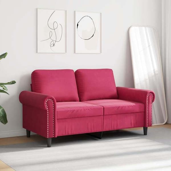Maison Exclusive - Soffa 2-sits Röd vinröd 120 cm Sammet