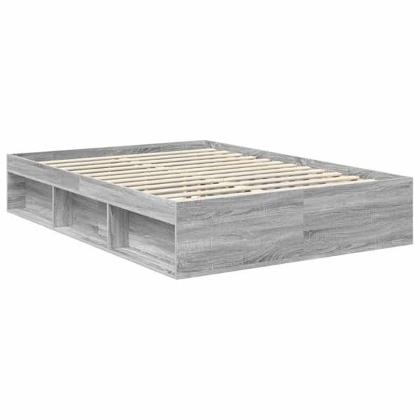 Maison Exclusive - Sängram Sonoma grå 140 x 200 cm Massivt trä