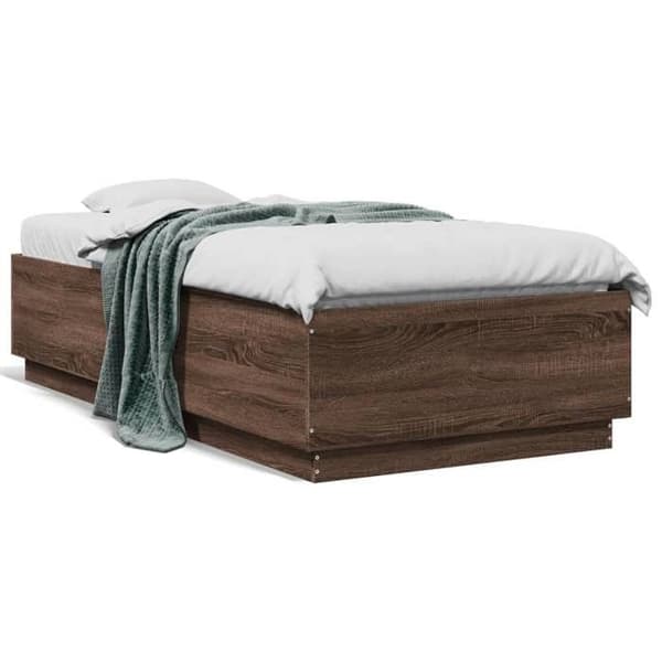 Maison Exclusive - Sengestel uden madras i brunt egetræ 75x190 cm