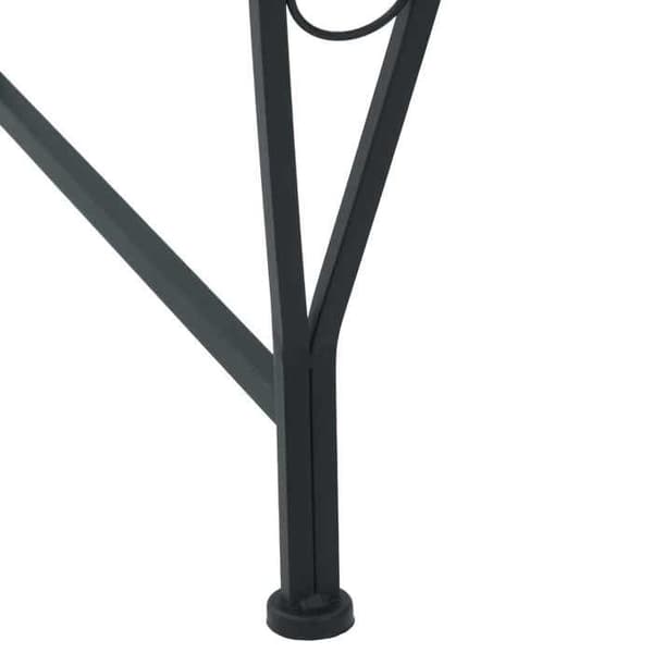 Maison Exclusive - Træbænk 8-Pladser Ø 160 x 89 cm Sort Stål Rund