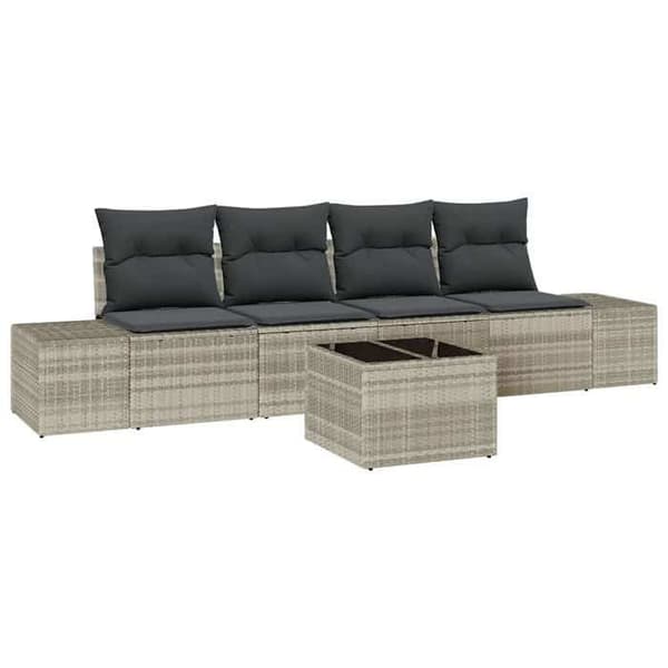 Maison Exclusive - Sæt af 5 pc have-sofa i lys grå og mørkegrå
