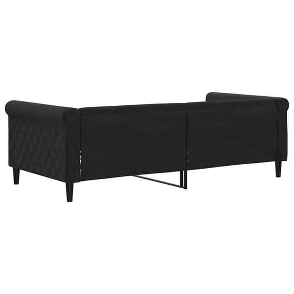 Dagseng - EKSKLUSIV HUS - Hvile seng - Sort velour - 90x190 cm - Lamelseng svart