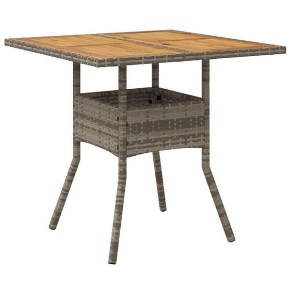 Maison Exclusive - Trädgårdsbord med grå akaciaträ och flätad harts