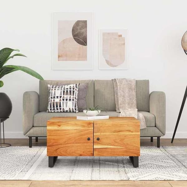 Maison Exclusive - Sofabord 80x50x40 cm Solid akacietræ og ingeniørtræ