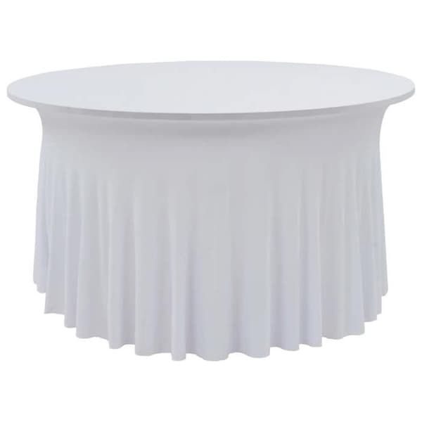 Maison Exclusive - Elastiska bordsdukar med kjol 2 st 180x74 cm Vit