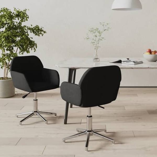Maison Exclusive - Snurrande matstolar set om 2 Svart Tyg