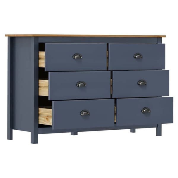 Maison Exclusive - Buffet Hill Grå 125x40x80 cm Solid fyrretræ Grå