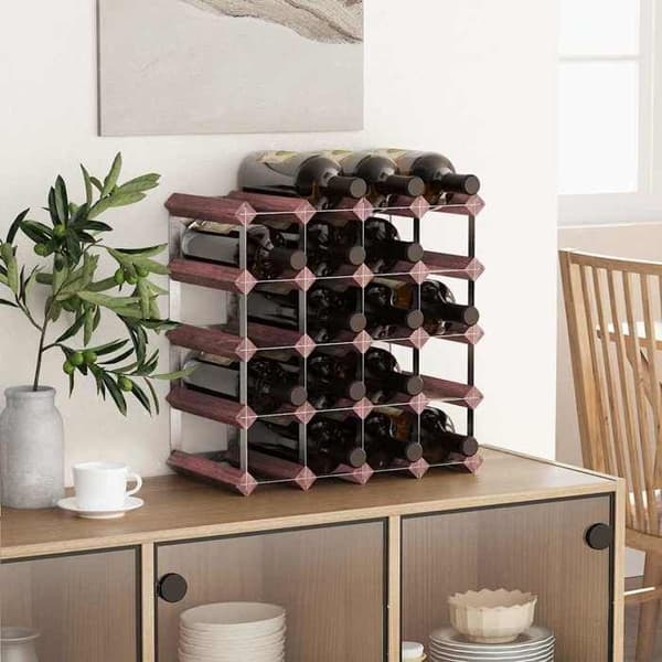 Maison Exclusive - Flaskställ för 20 flaskor Brun Solid furu