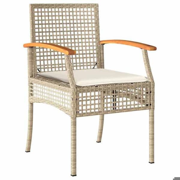 Ensemble bistro - EXKLUSIVT HUS - 3 delar - Beige - Flätad resin - Akaciabord beige