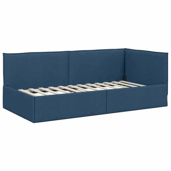 Maison Exclusive - Hörnsängram med madrass 2 pc Blå 90 x 200 cm Sammet