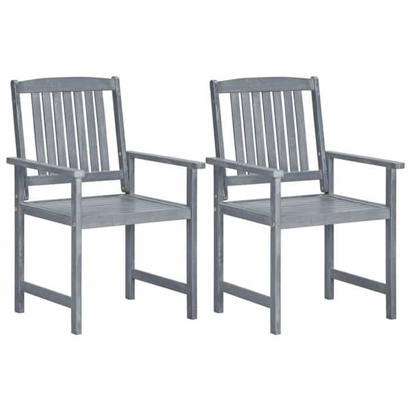Maison Exclusive - Trädgårdsstolar set om 2 Grått Akaciaträ