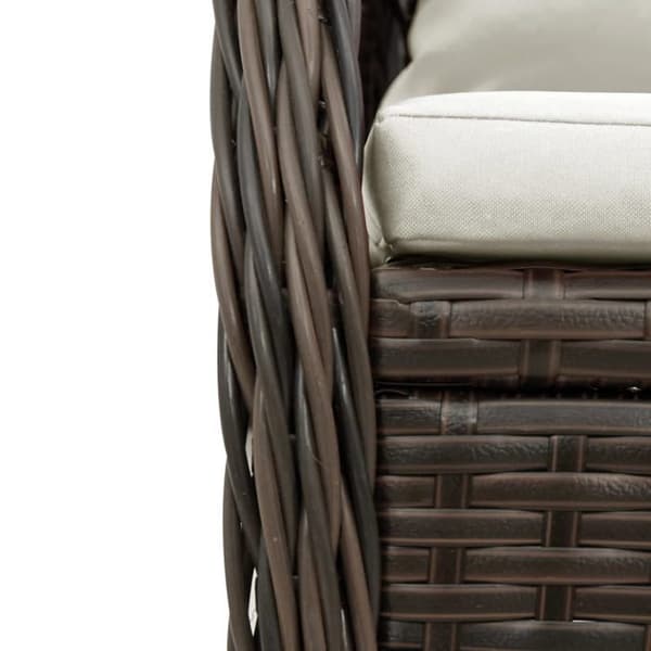 Maison Exclusive - 5-delt havemøbel sæt med brune poly rattan puder