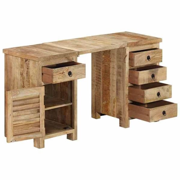 Maison Exclusive - Skrivebord med kasser i massivt mangotræ 140x50x77 cm
