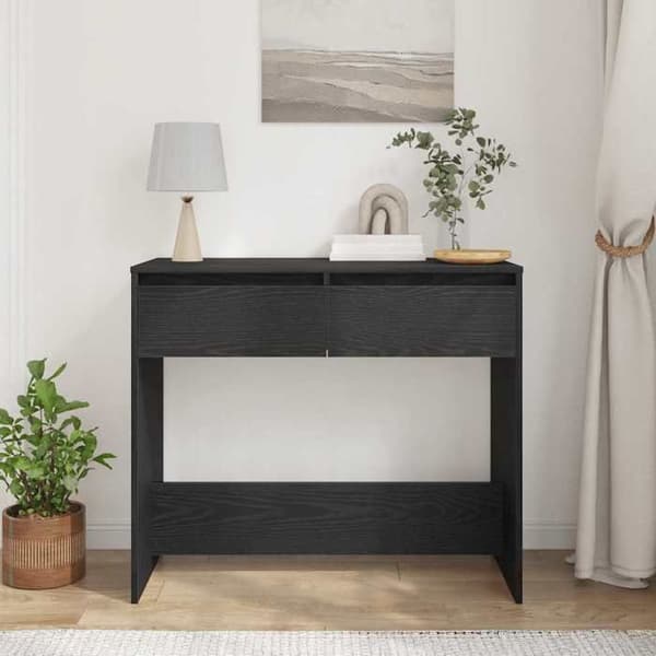 Maison Exclusive - Konsolbord i sort egetræ 89x41x76,5 cm i ingeniørtræ