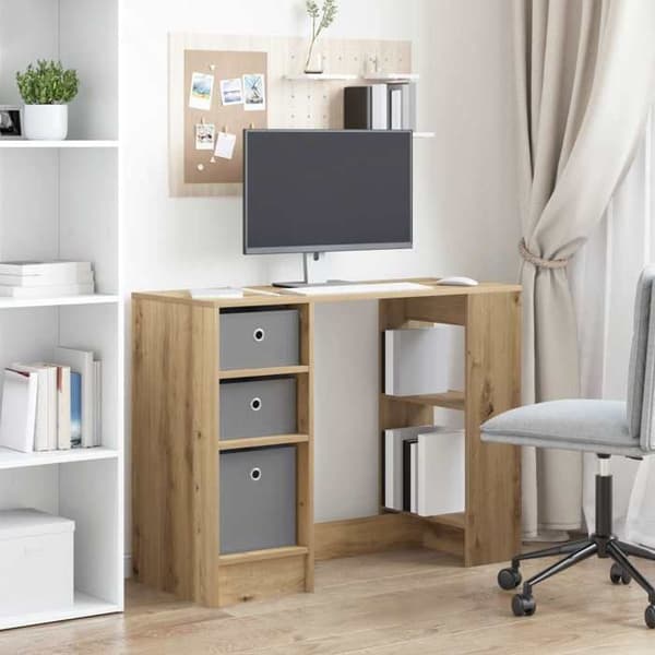 Maison Exclusive - Håndlavet egetræskontor 100 x 40 x 75 cm Ingeniørtræ Ek