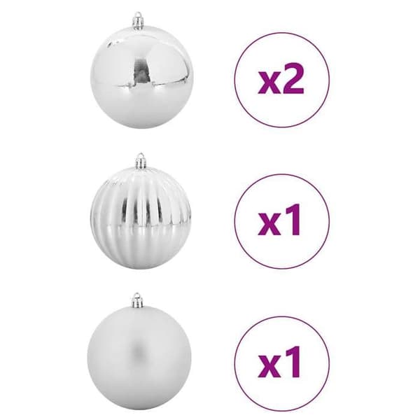 Maison Exclusive - Set med XXL Julkulor 4 st Silver Ø 20 cm Plast Silver