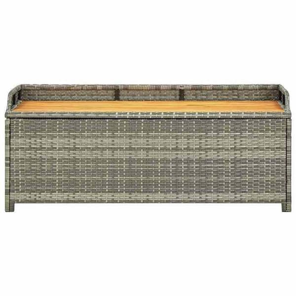 Maison Exclusive - Trädgårdsförvaringsbänk 120 cm Flätad resin Grå