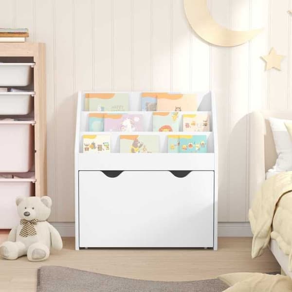Maison Exclusive - Barnbibliotek med låda Vit 60 x 29,5 x 69 cm