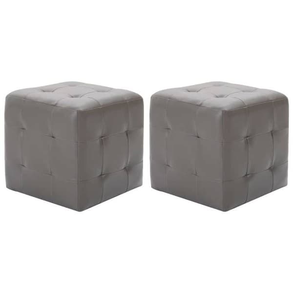 Sängbord - Exklusivt Hem - 2 st - Simil läder - 30x30x30 cm - Grå Grå