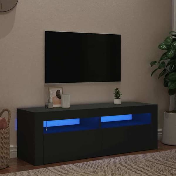 Maison Exclusive - TV-møbel med LED-lys sort 120x35x40 cm