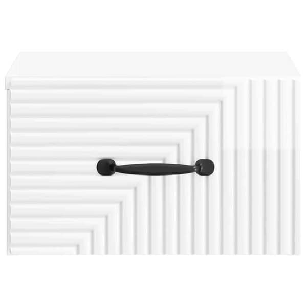Maison Exclusive - Väggmonterad nattduksbord Vit glansig 34,5 x 33 x 20 cm