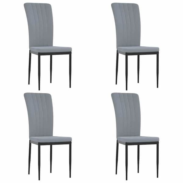 Maison Exclusive - Matstolar set om 4 Ljusgrå Sammet Ljusgrått