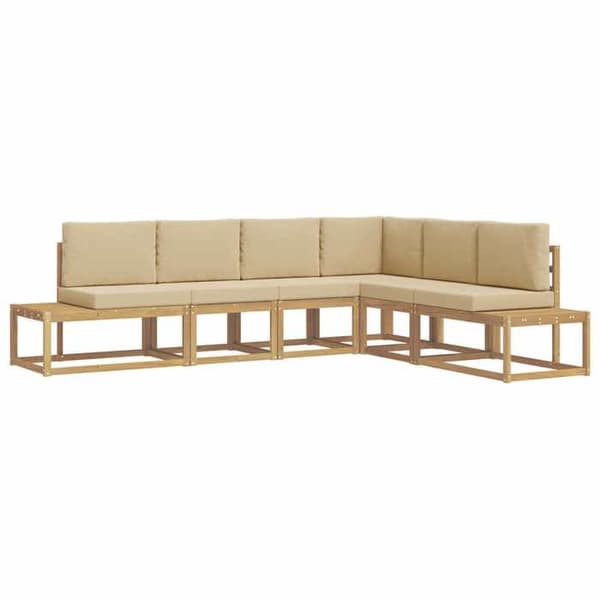 Maison Exclusive - Utomhus soffgrupp 4 delar Vit och Beige