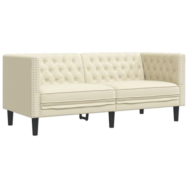 Maison Exclusive - Chesterfield sofa sæt 3 dele creme kunstlæder