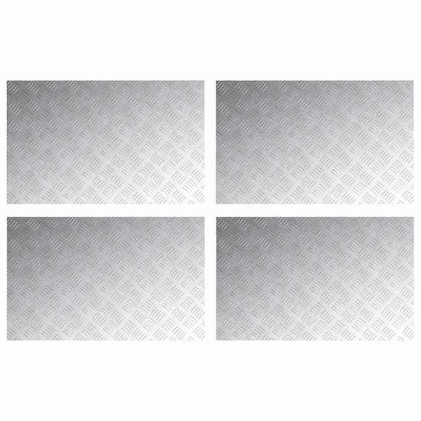 Maison Exclusive - Nez de marche 4 pc 80 x 50 cm Silver Aluminium Rektangulär Silver