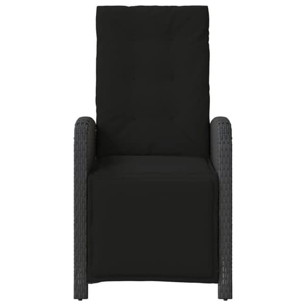 Maison Exclusive - Musta punottu puutarhatuoli ja jalkatuki