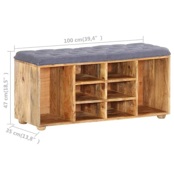 Maison Exclusive - Entréebänk 100x35x47 cm i solid mangoträ brun