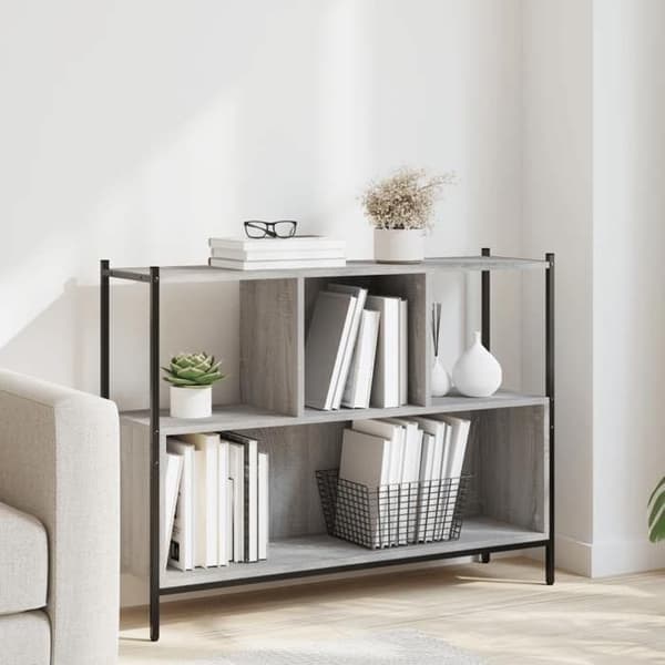 Maison Exclusive - Sonoma grå bibliotek 102x28x77,5 cm ingeniørtræ