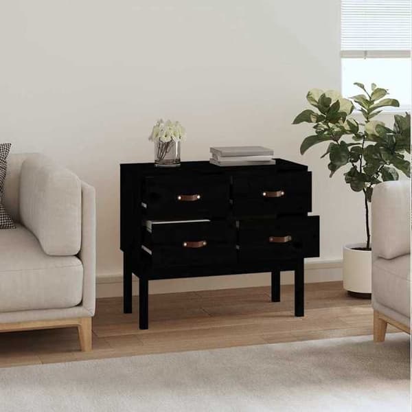 Maison Exclusive - Konsolskab Sort 90x40x78 cm Solid fyrretræ