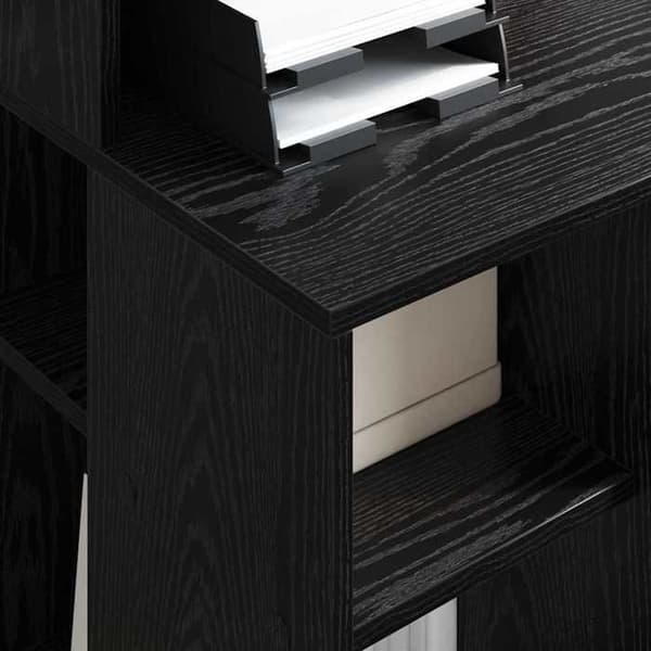 Maison Exclusive - Kontor Sort egetræ Ingeniørtræ 90 x 48 x 101,5 cm