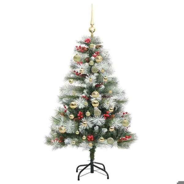 Maison Exclusive - Grön och vit konstgjord julgran 150 cm